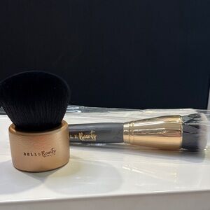 Belle Beauty Gold Kabuki & Foundation Brush set